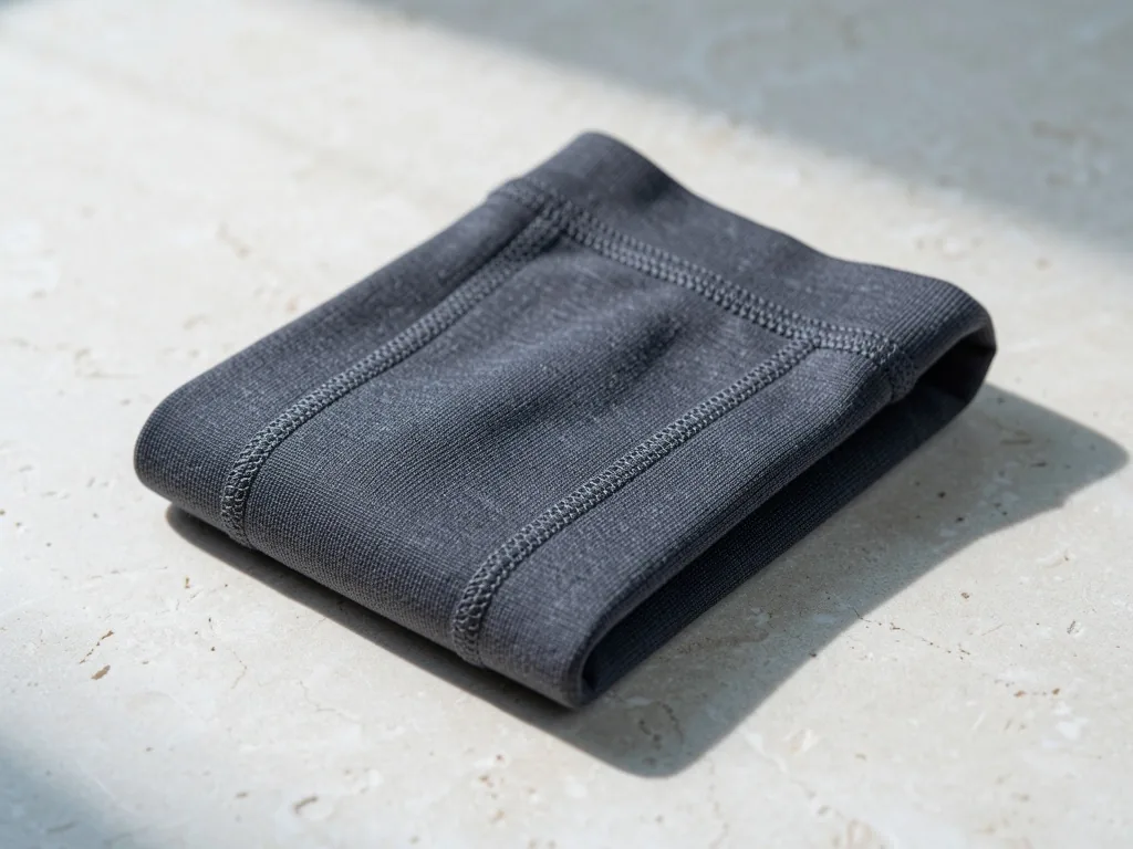 Folded knee support sleeve detail